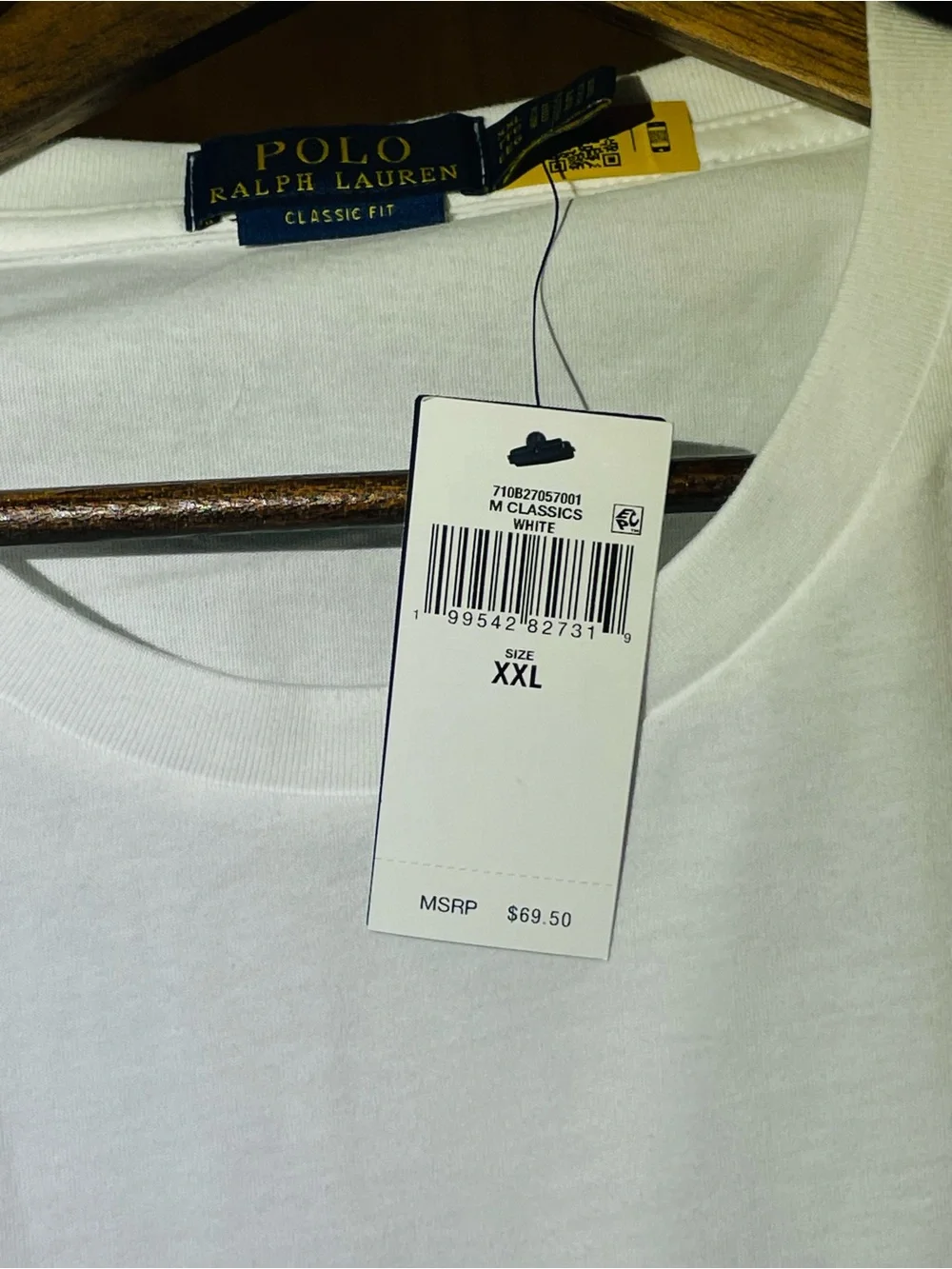 NWT Polo Ralph Lauren Men’s Classic Fit Polo Bear Jersey T-Shirt. White. Sz: 2XL